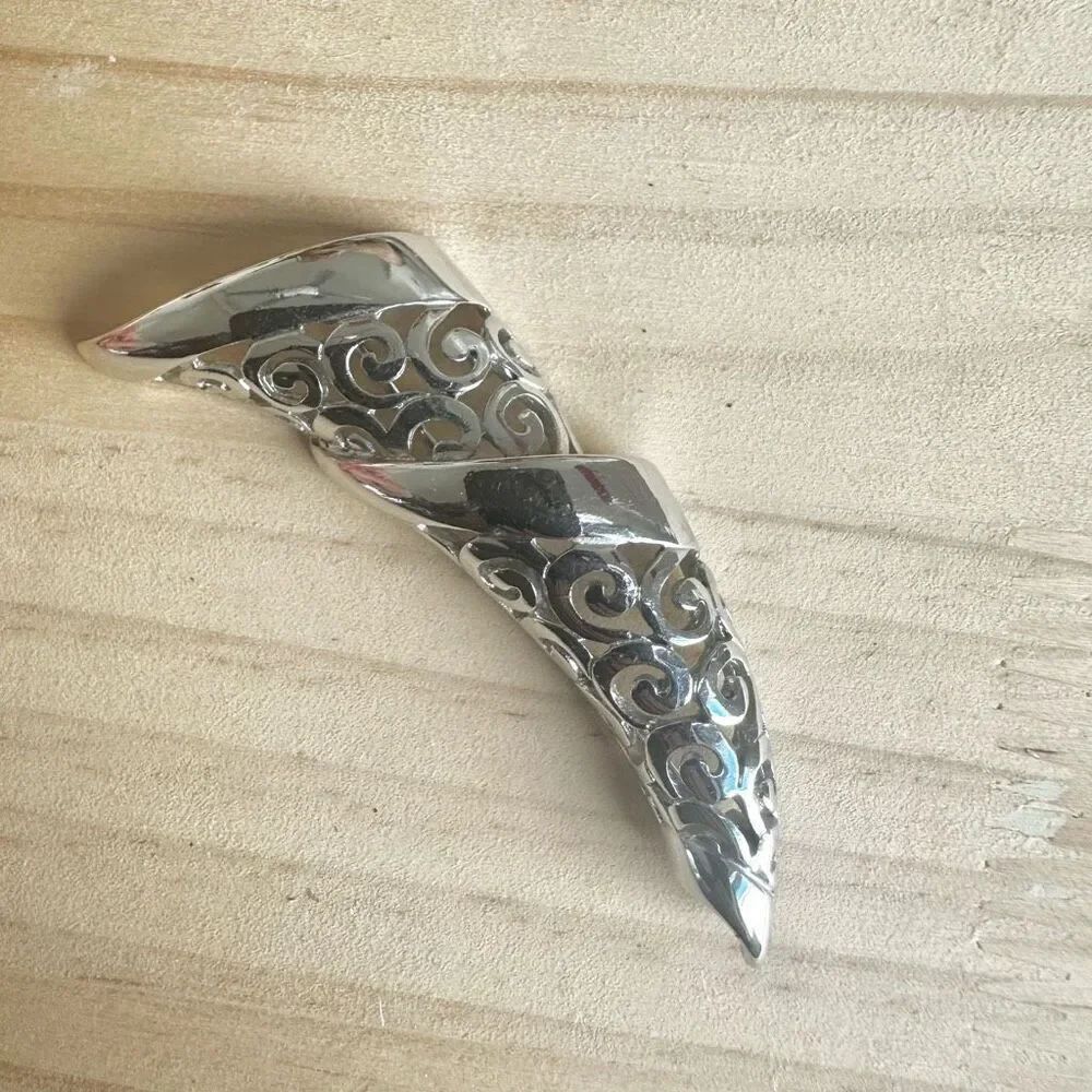 Givenchy Silverโtone filagree Swirl Brooch